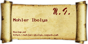 Mohler Ibolya névjegykártya